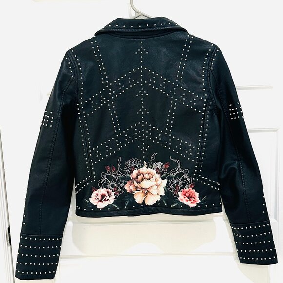 BLANK NYC BUDDING ROMANCE FAUX LEATHER  BIKER JACKET SMALL - Picture 2 of 6